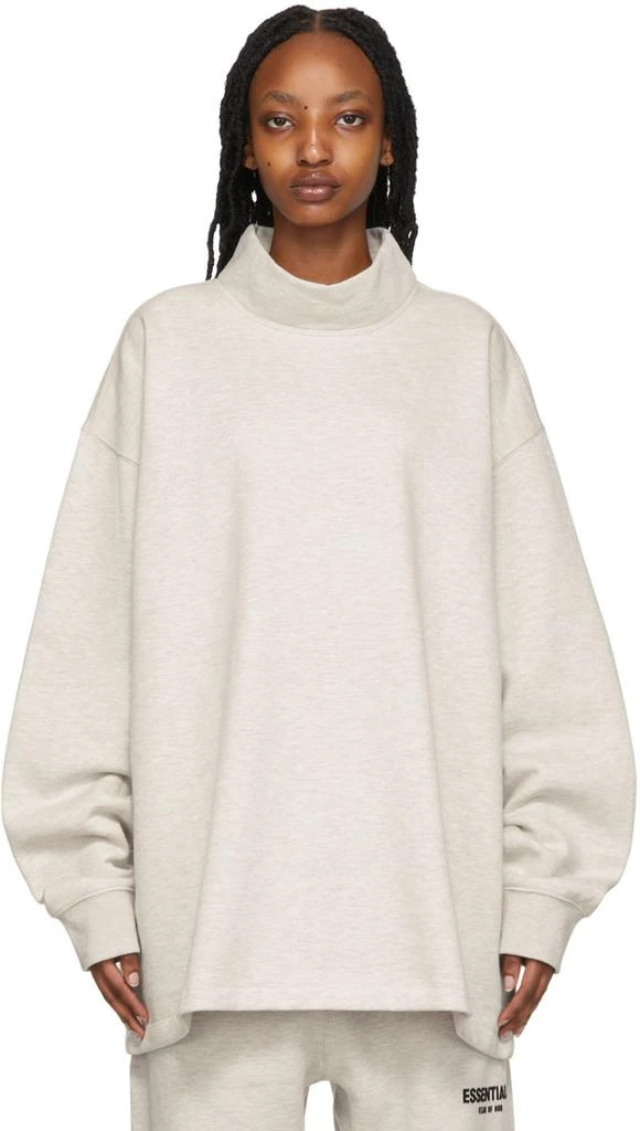 商品Essentials|Off-White Relaxed Mock Neck Sweatshirt,价格¥630,第1张图片