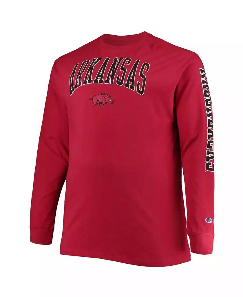 商品CHAMPION|Men's Cardinal Arkansas Razorbacks Big and Tall 2-Hit Long Sleeve T-shirt,价格¥225,第2张图片详细描述