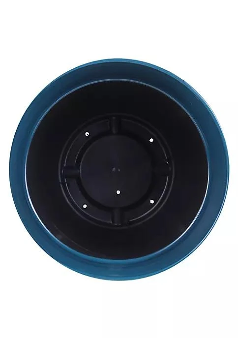 商品Garden Elements|Elements Garden Elements Glazed Brushed Happy Large Plastic Planter Dark Teal 15 Inch,价格¥196,第3张图片详细描述