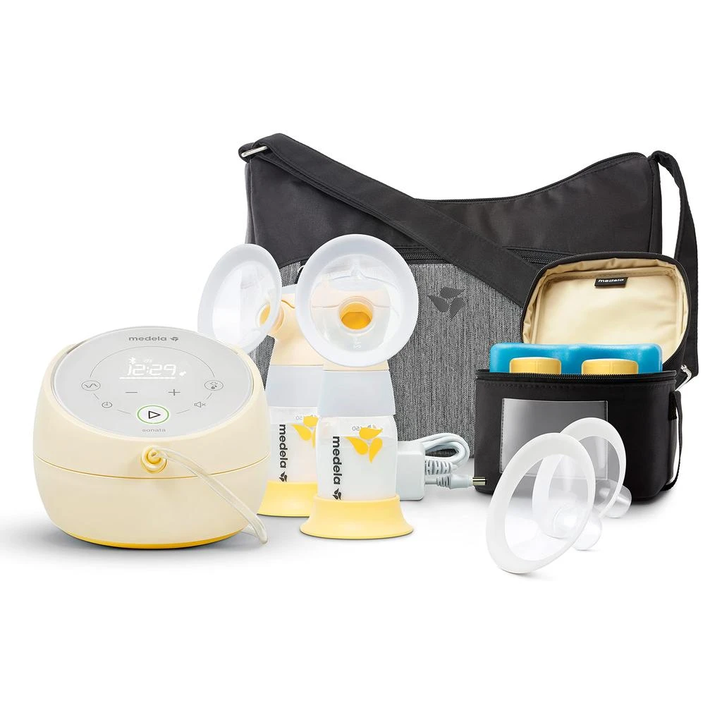 商品Medela|Medela Sonata Smart Breast Pump, Hospital Performance Double Electric Breastpump, Rechargeable, Flex Breast Shields, Touch Screen Display, Connects to Medela Family App, 101037319,价格¥2748,第1张图片