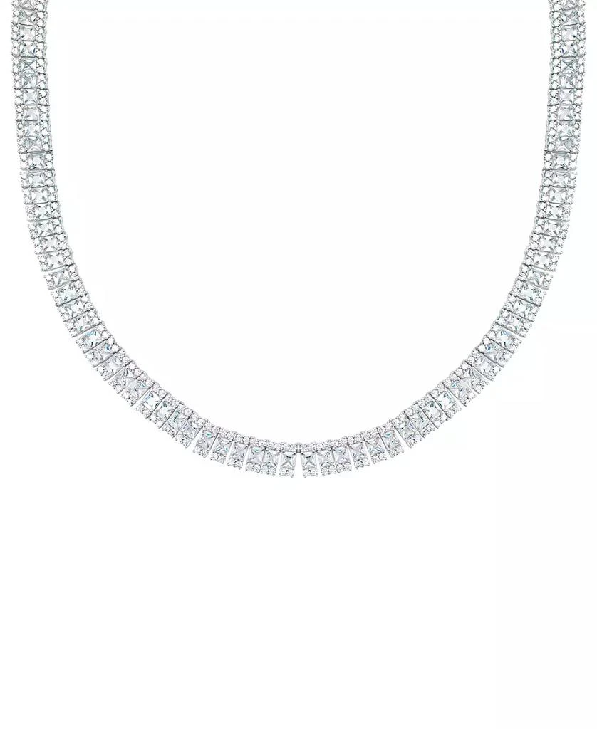 商品Macy's|Cubic Zirconia Princess and Round Tennis Necklace, 20" in 14K Gold Plated,价格¥772,第1张图片