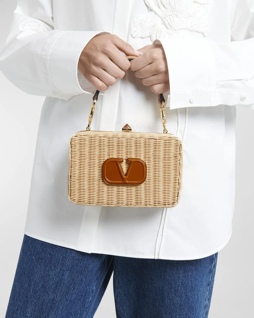 商品Valentino|VLOGO Straw Lunch Box Top-Handle Bag,价格¥23741,第2张图片详细描述