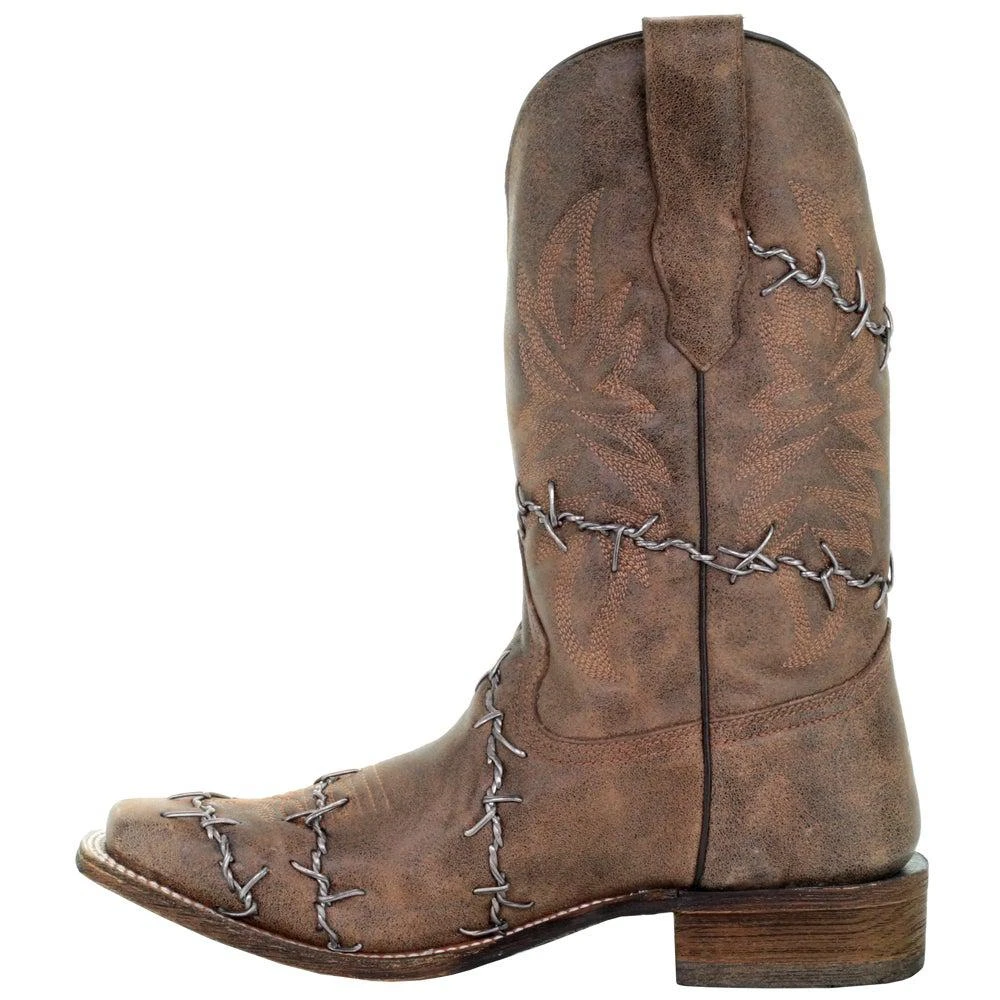 商品Corral Boots|Wire Tooled-Inlay Square Toe Cowboy Boots,价格¥1649,第4张图片详细描述