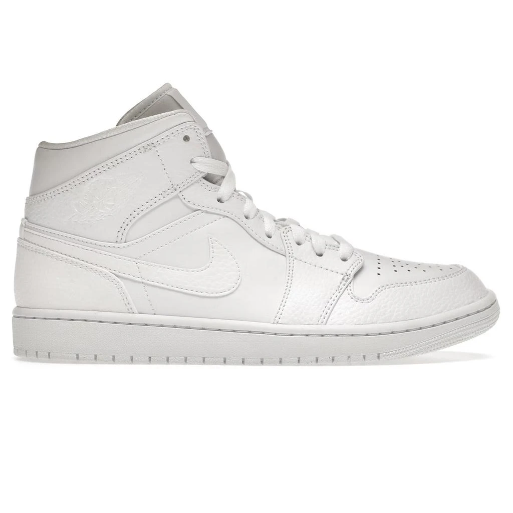 商品Jordan|Air Jordan 1 Mid Triple White,价格¥1142,第1张图片