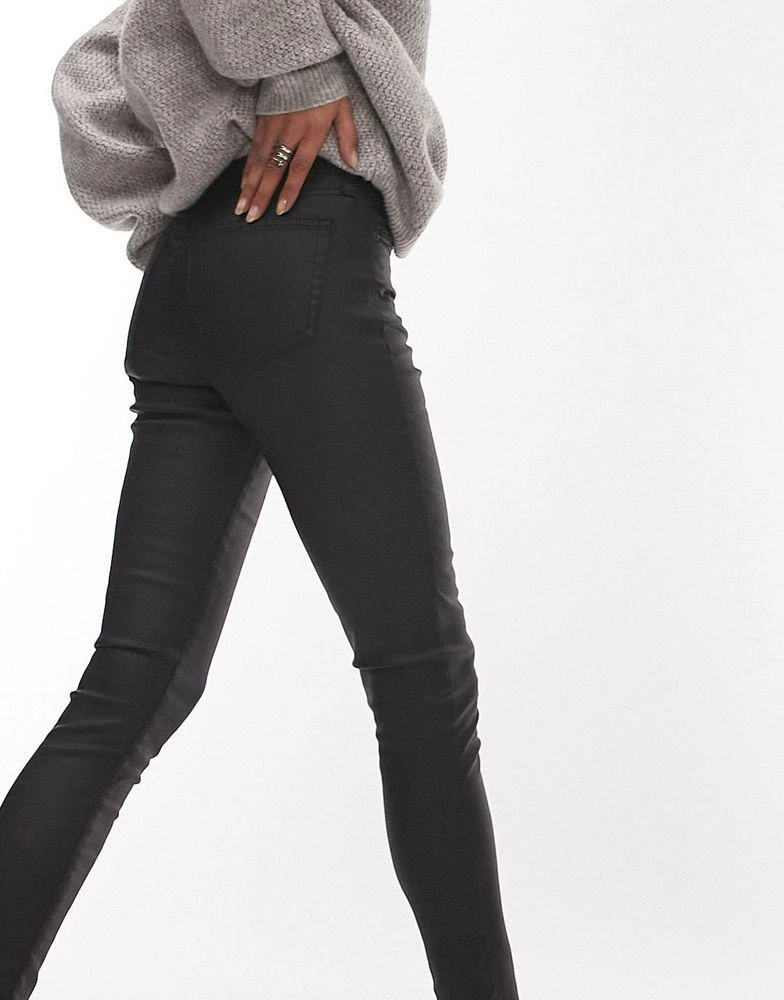 商品Topshop|Topshop Jamie jeans in coated black,价格¥331,第2张图片详细描述