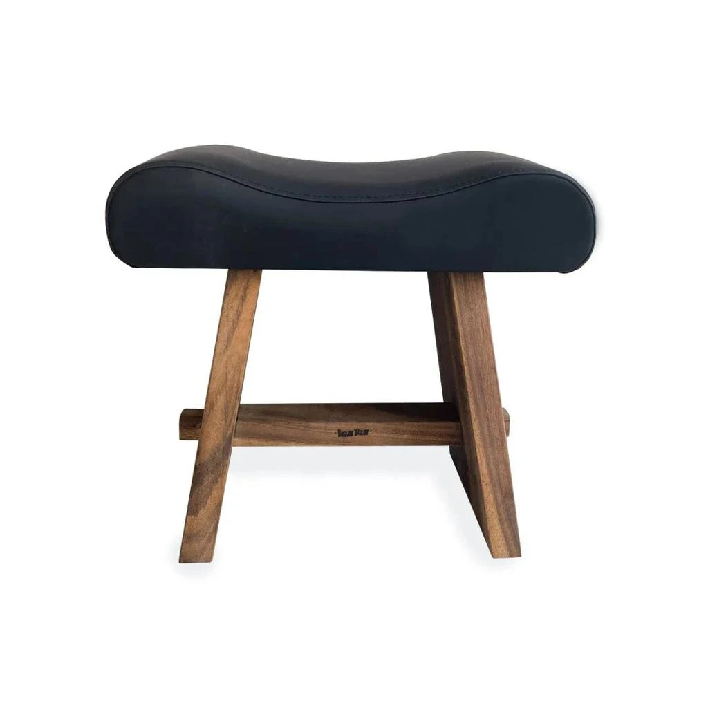 商品预计3周后发货 Bazar Bizar|Le Tabouret Suar Avec Cuir - Naturel Noir,价格¥1659,第2张图片详细描述