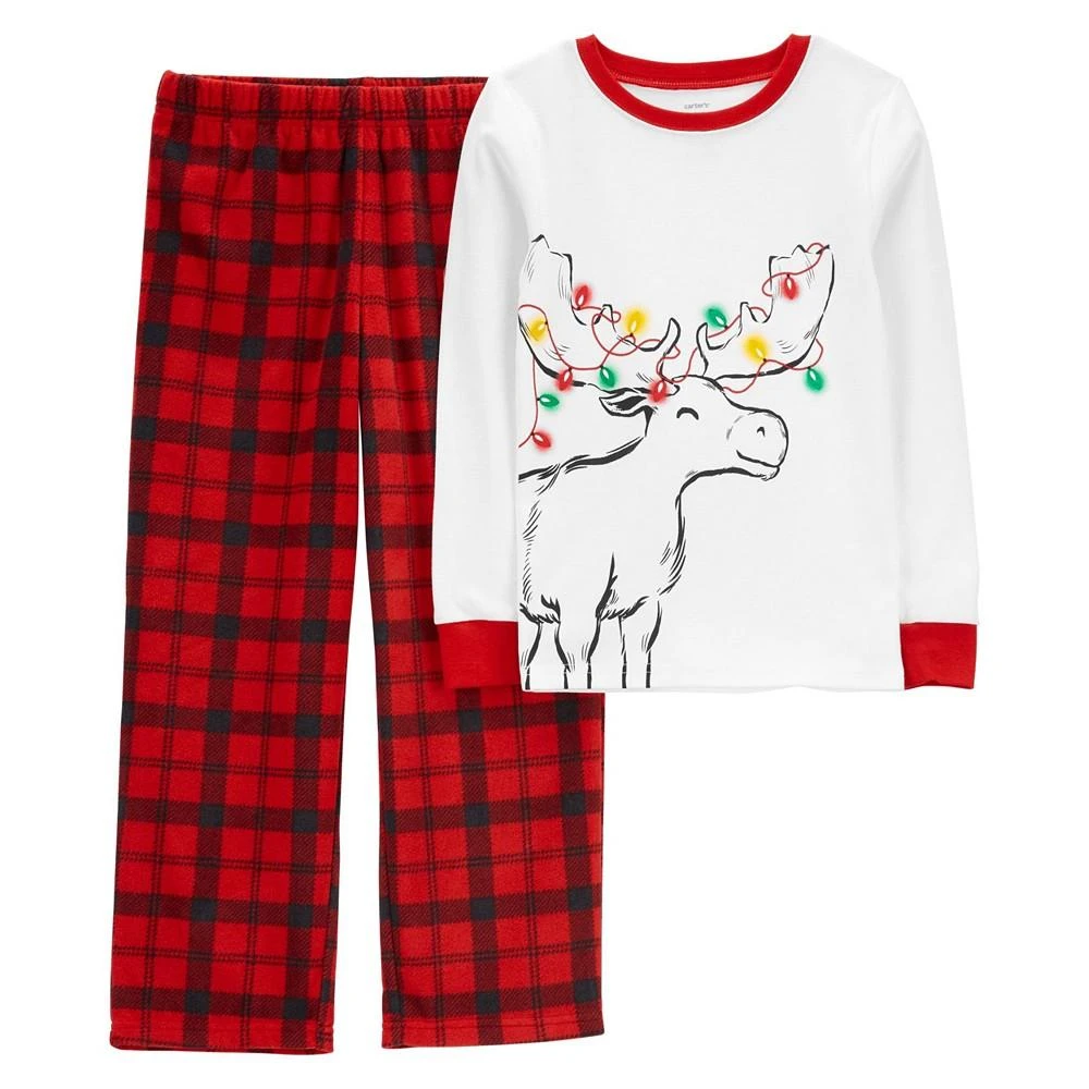 商品Carter's|Little Kids Reindeer Fleece Pajama, 2 Piece Set,价格¥96,第1张图片