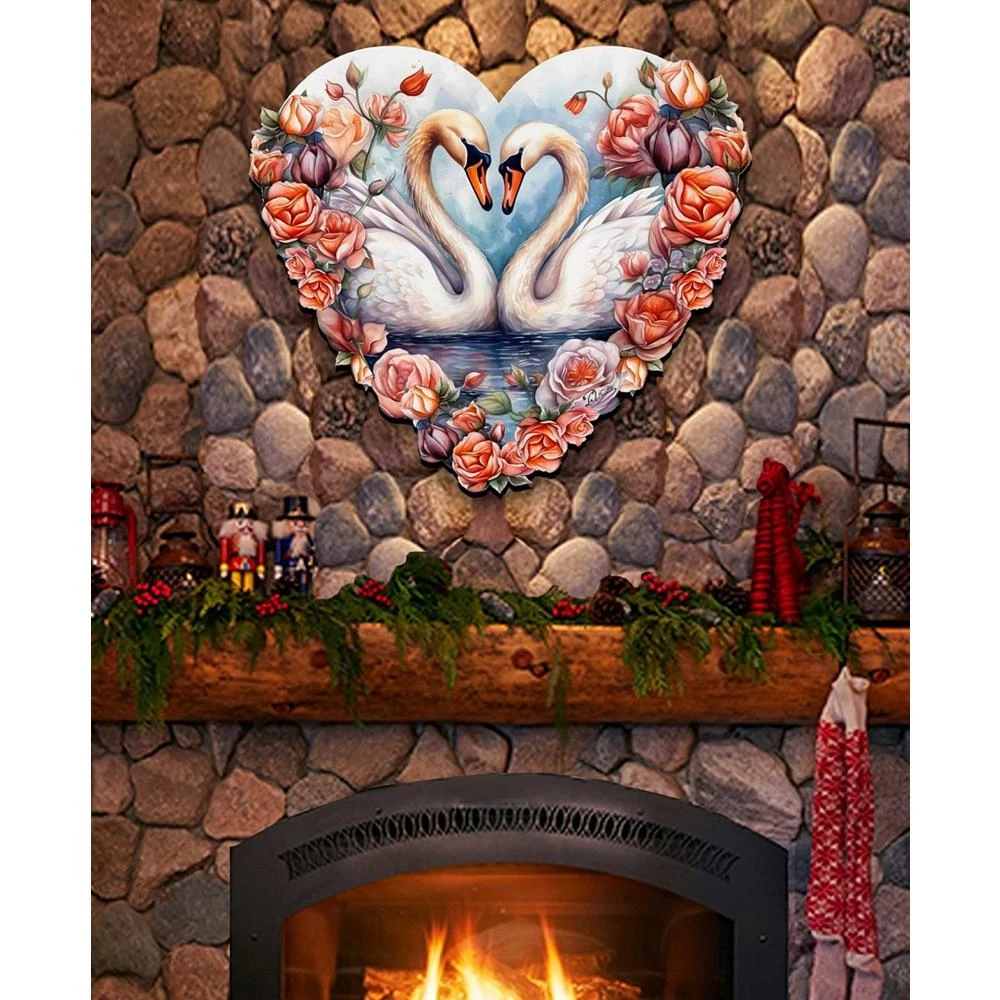 Holiday Door Decor Wooden Wall Decor Swans Love G. DeBrekht 商品