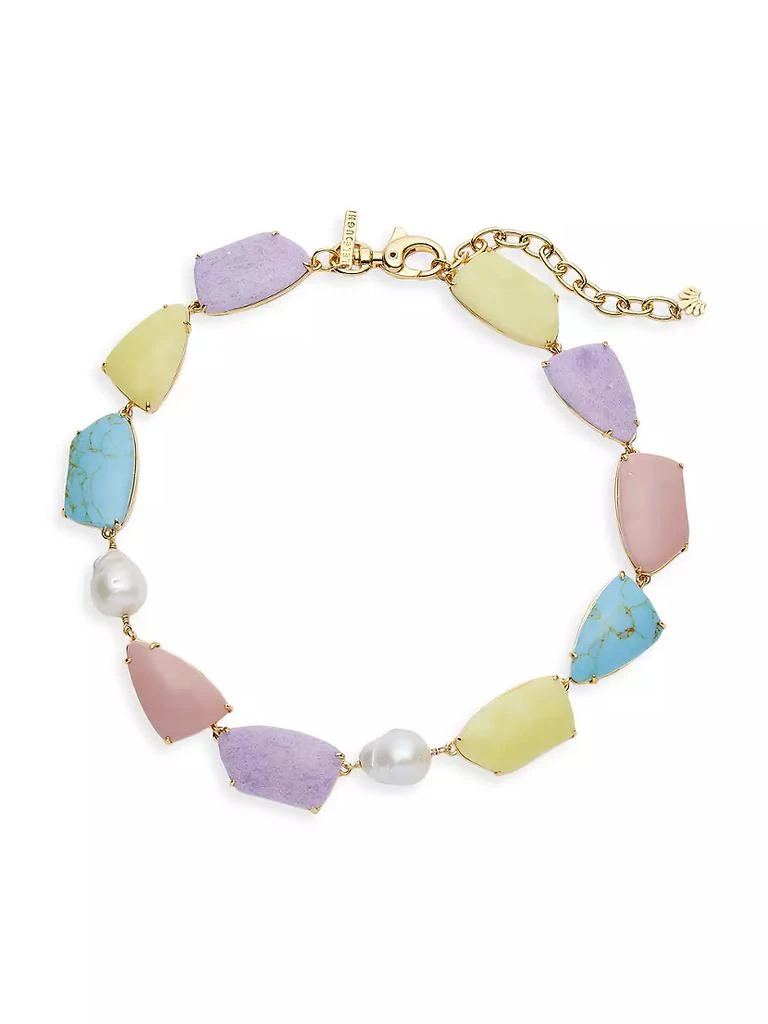 商品Lele Sadoughi|Pebble 14K-Gold-Plated & Multi-Stone Collar Necklace,价格¥1097,第1张图片