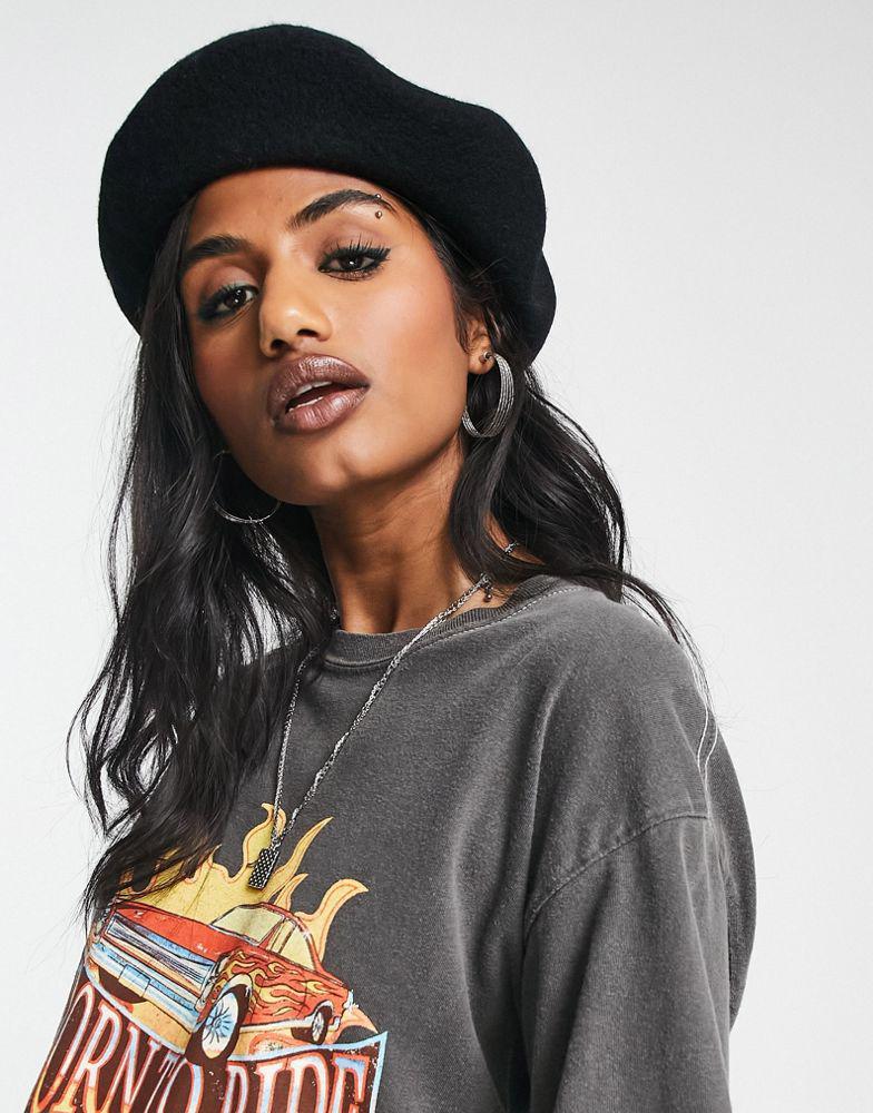 商品Topshop|Topshop berret in black,价格¥106,第5张图片详细描述