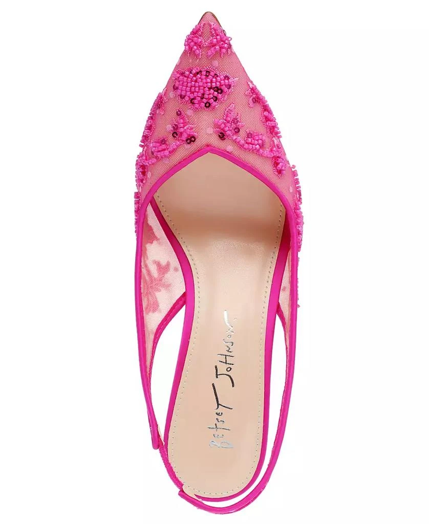商品Betsey Johnson|Nikki Embroidered Slingback Evening Pumps,价格¥885,第4张图片详细描述