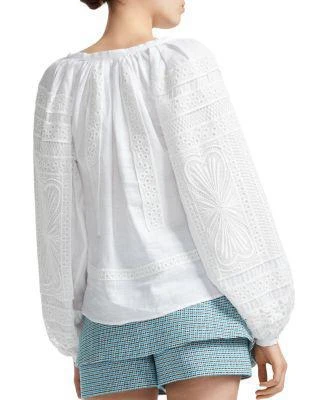 商品Maje|Lippy Guipure Lace-Inset Top,价格¥757,第2张图片详细描述