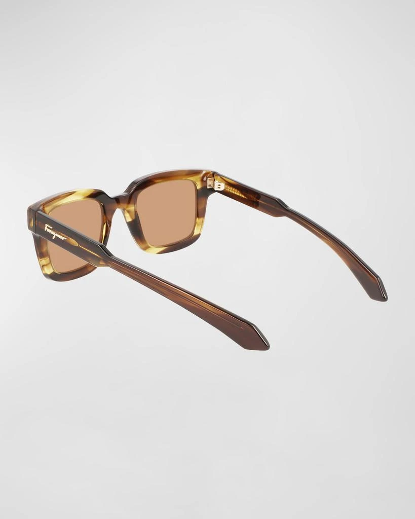 商品Salvatore Ferragamo|Men's Classic Logo Chunky Rectangle Sunglasses,价格¥2546,第2张图片详细描述