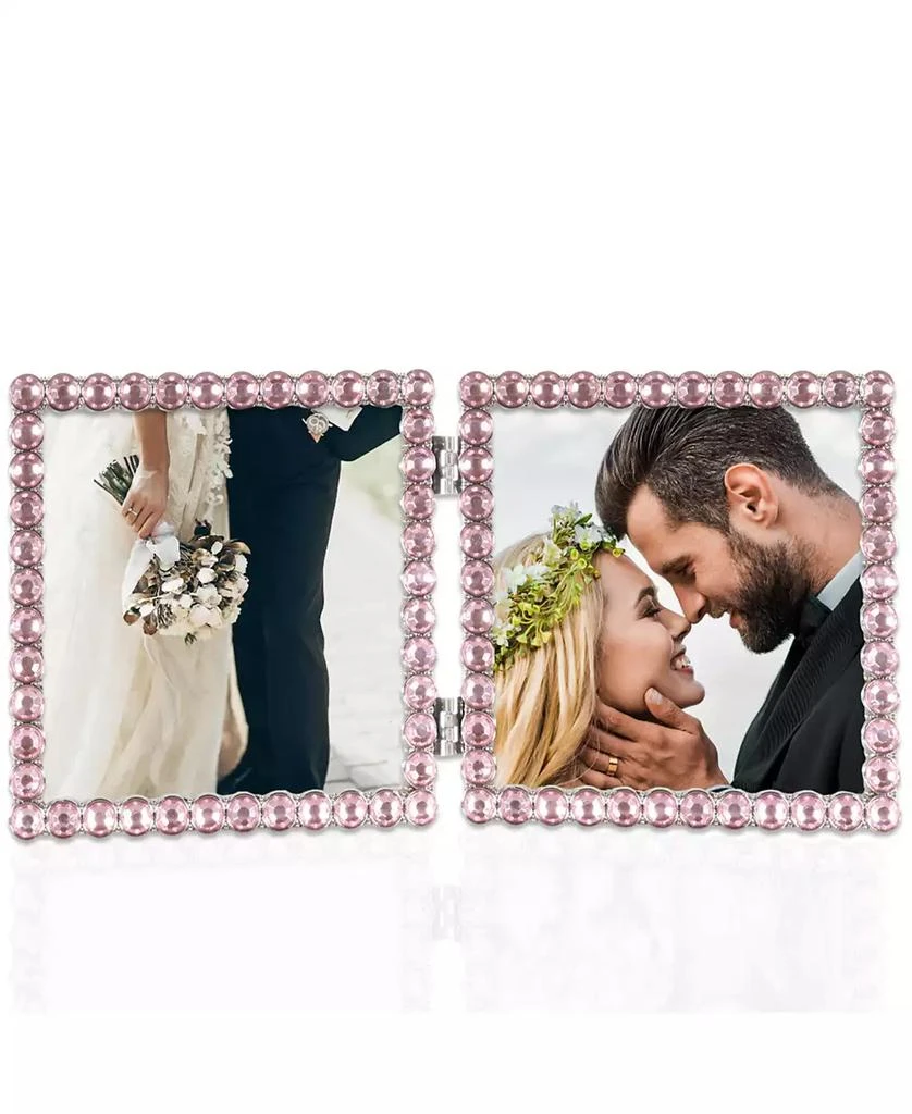 商品Lawrence Frames|Metal Sparkle Double Frame, 4" x 4",价格¥201,第1张图片