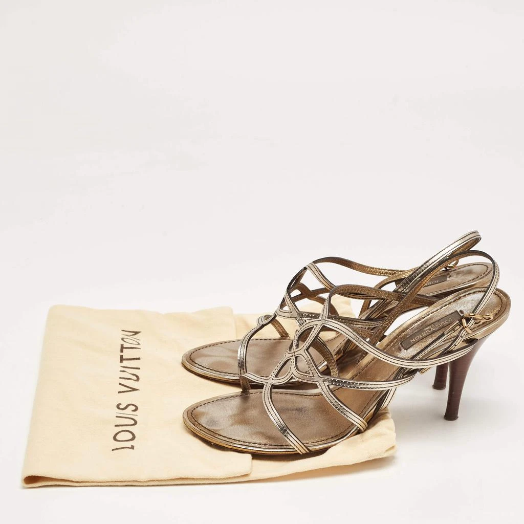Louis Vuitton Metallic Leather Strappy Sandals Size 37.5 商品