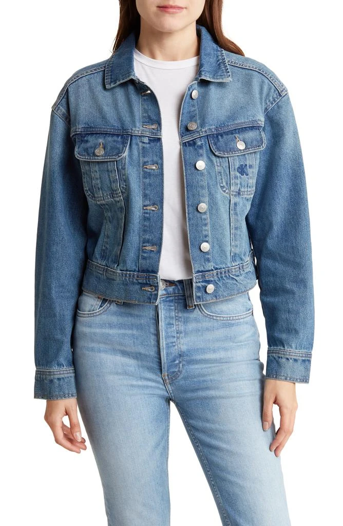 商品Calvin Klein|Crop Denim Trucker Jacket,价格¥338,第1张图片详细描述