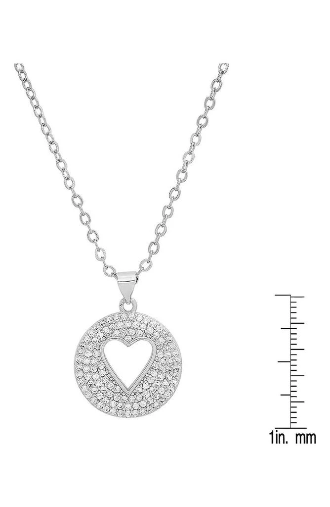 商品HMY JEWELRY|18K White Gold Plated Crystal Heart Necklace,价格¥247,第2张图片详细描述