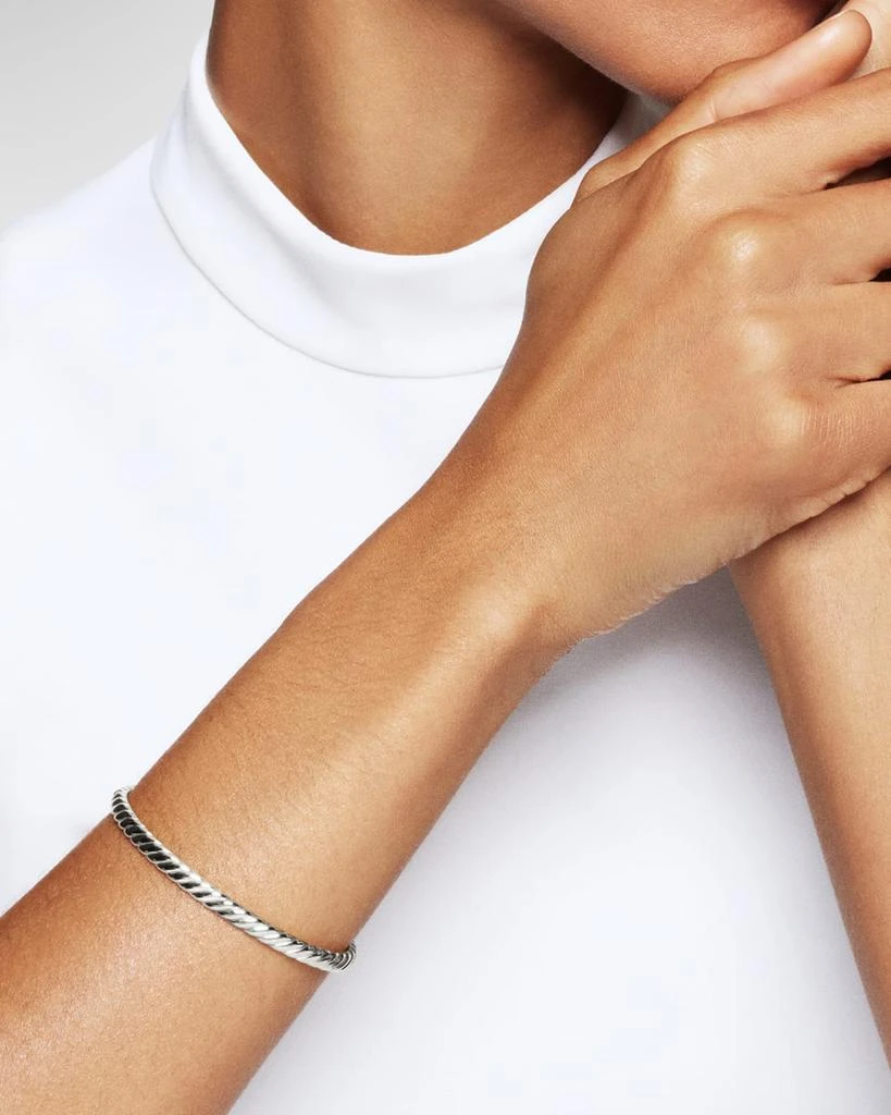 商品David Yurman|Sculpted Cable Bracelet in 18K White Gold, 4.5mm,价格¥30357,第2张图片详细描述