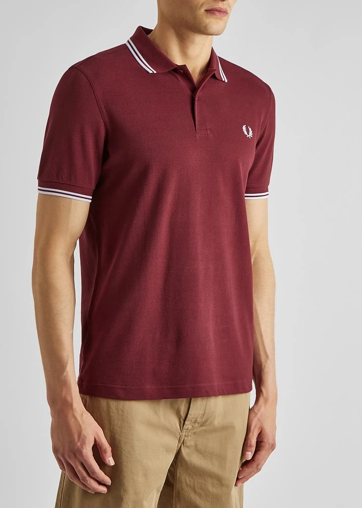 商品Fred Perry|M3600 burgundy piqué cotton polo shirt,价格¥791,第2张图片详细描述