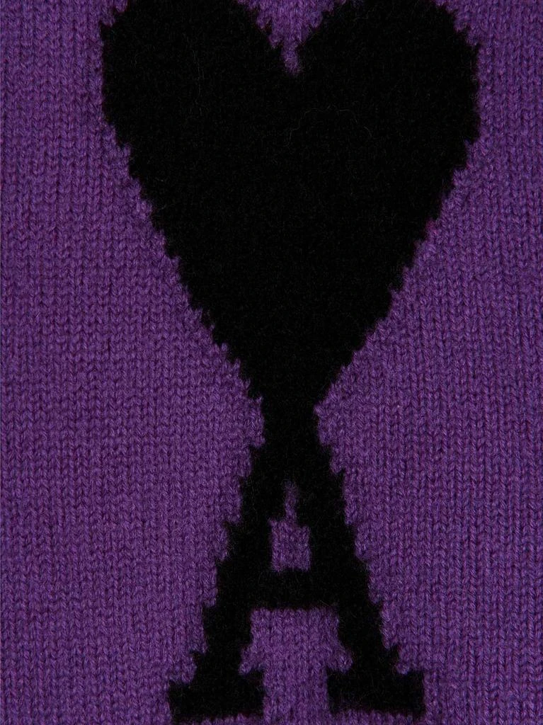 商品AMI|AMI De Coeur Logo Embroidered Knitted Hoodie,价格¥3114,第4张图片详细描述