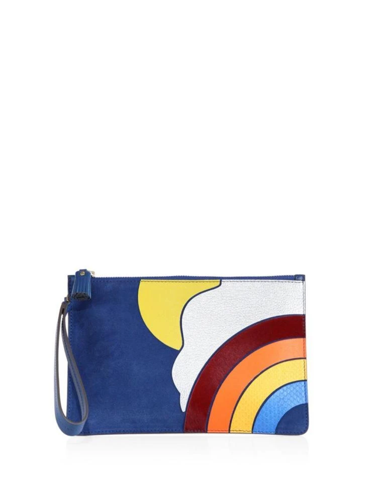 商品Anya Hindmarch|Cloud Suede, Calf Hair & Snakeskin Pouch,价格¥1896,第1张图片