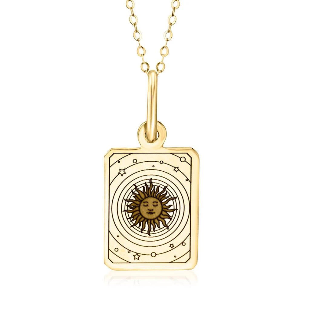 商品Ross-Simons|Ross-Simons Italian 14kt Yellow Gold Sun Tarot Card Pendant Necklace,价格¥1580,第1张图片