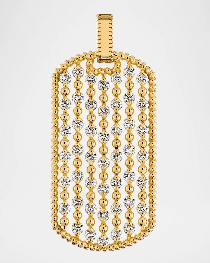 商品Cassidy Diamonds|18K Yellow Gold Braided Edge Diamond Ball Dog Tag Pendant, 1.50tcw,价格¥36617,第1张图片