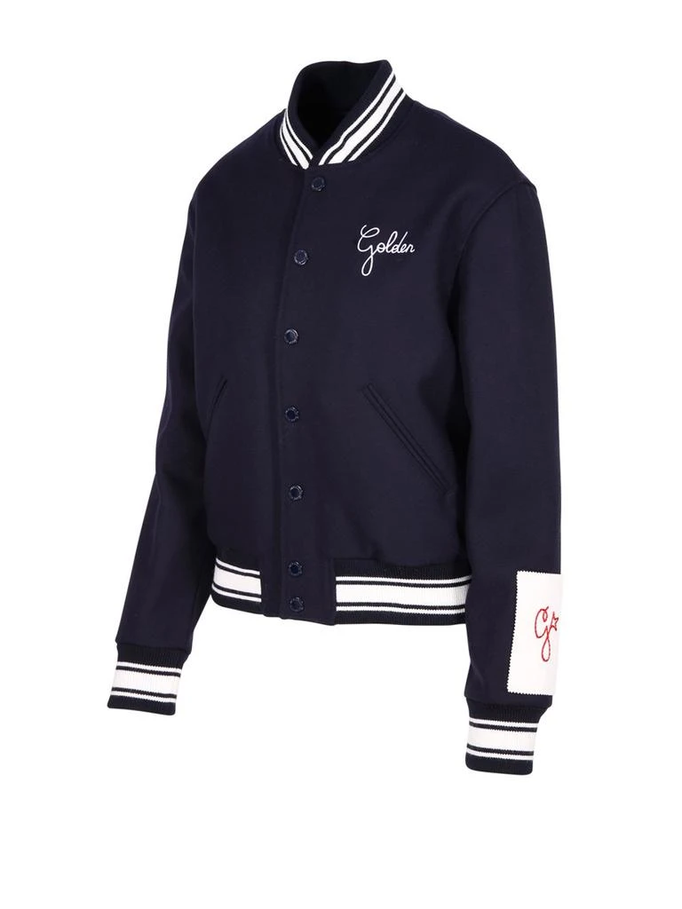 商品Golden Goose|Golden Goose Deluxe Brand Logo Embroidered Striped Baseball Jacket,价格¥2719,第3张图片详细描述