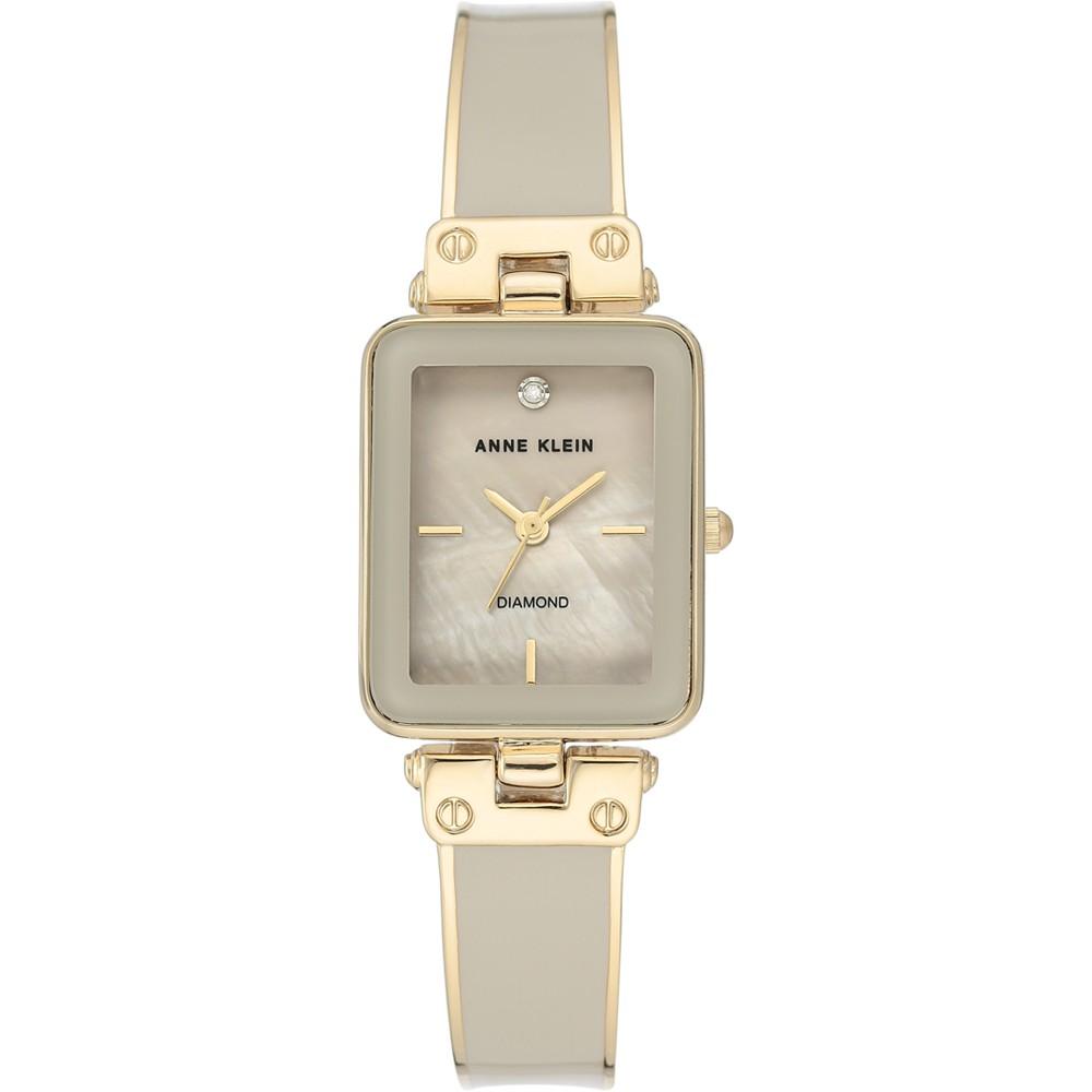 Women's Diamond Accent Tan & Gold-Tone Bangle Bracelet Watch 22x34mm商品第1张图片规格展示