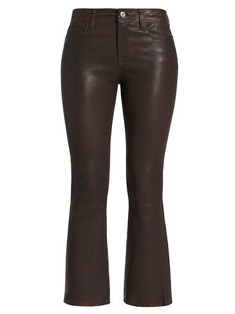 商品FRAME|Le Crop Mini Boot Leather Pants,价格¥7022,第1张图片