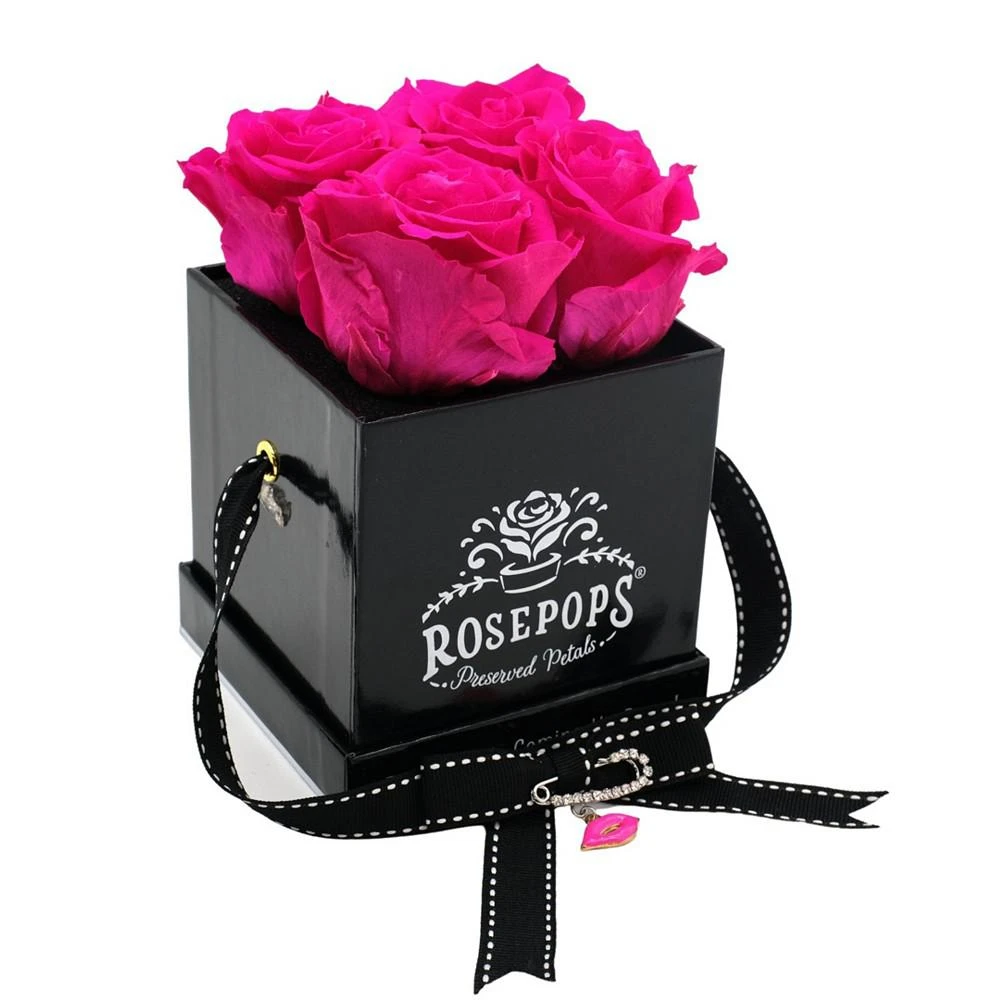 商品Rosepops|Pop-Up Real Raspberry Punch Roses with Complementary Kiss Enamel Charm, Box of 4,价格¥672,第4张图片详细描述