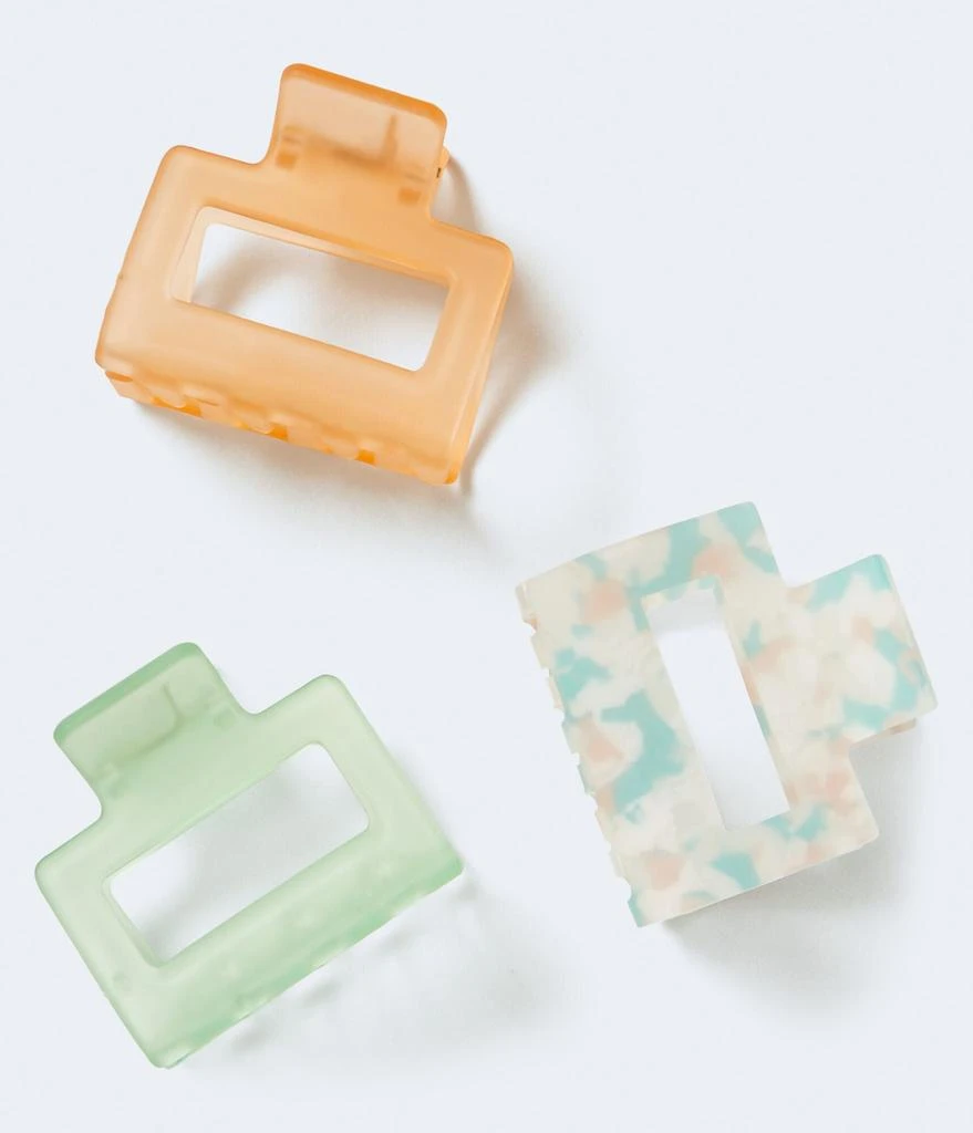 商品Aeropostale|Aeropostale Small Open Square Claw Hair Clip 3-Pack,价格¥52,第1张图片