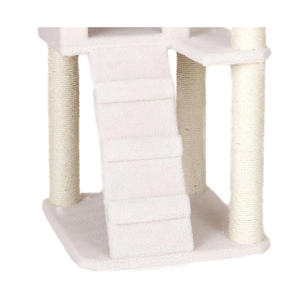 53" Fleece Covered High Real Wood Cat Tree 商品