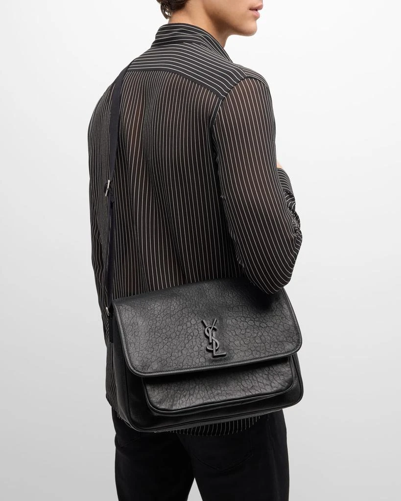 商品Yves Saint Laurent|Men's Niki YSL Messenger Bag in Grained Leather,价格¥24500,第2张图片详细描述
