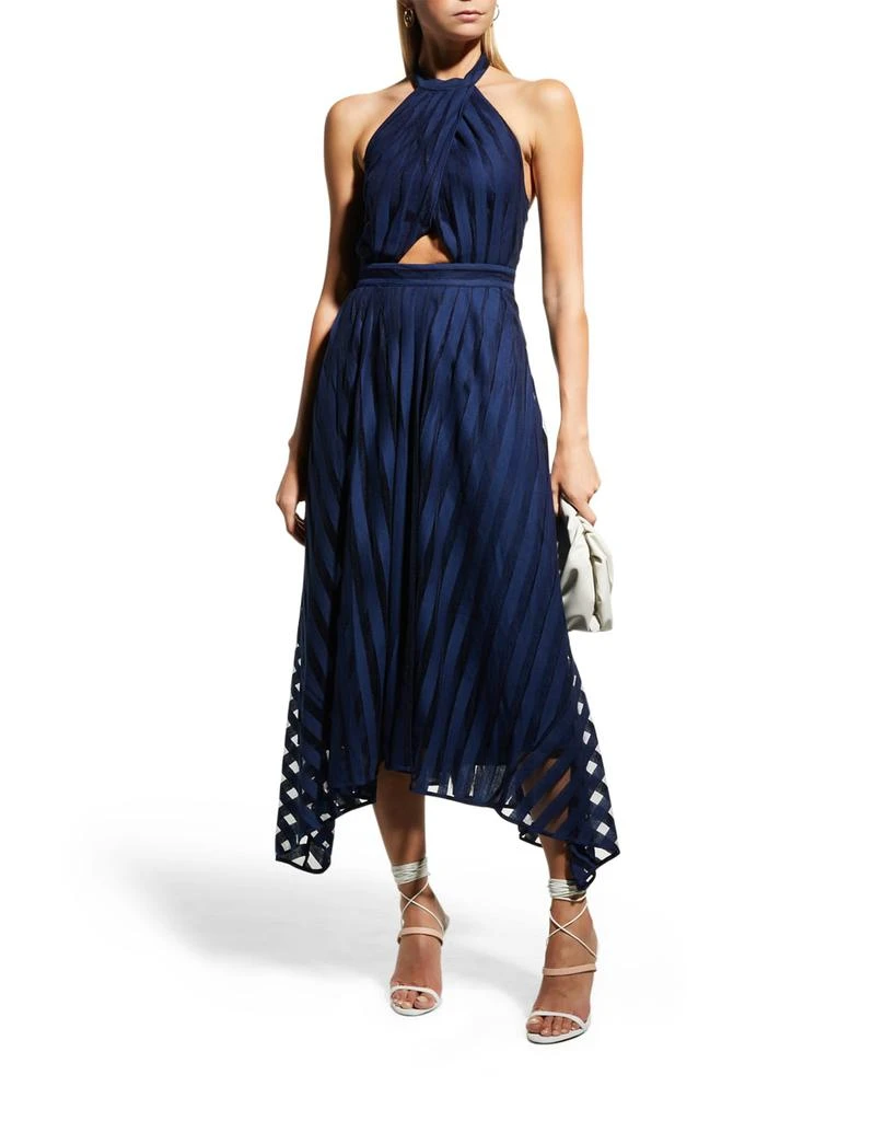 商品AMUR|Leonie Crossover Halter Midi Dress,价格¥1701,第1张图片