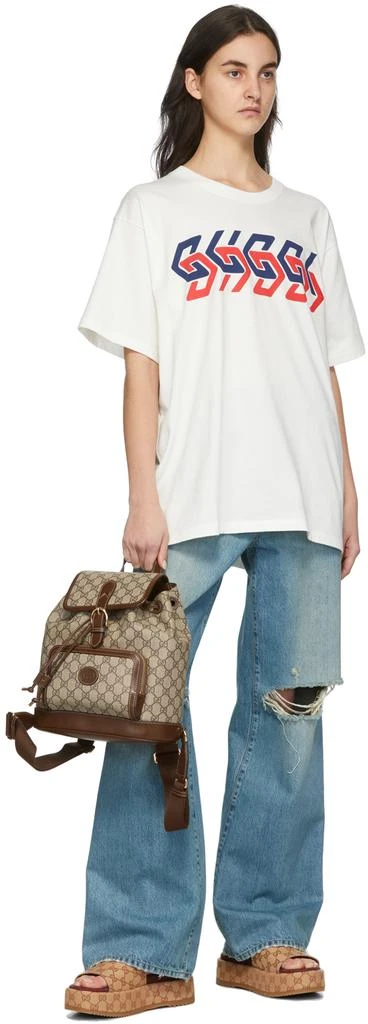 商品Gucci|Beige & Brown GG Supreme Retro Backpack,价格¥17410,第4张图片详细描述
