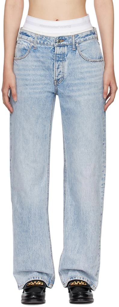 商品Alexander Wang|Blue Elastic Brief Layer Jeans,价格¥3586,第1张图片