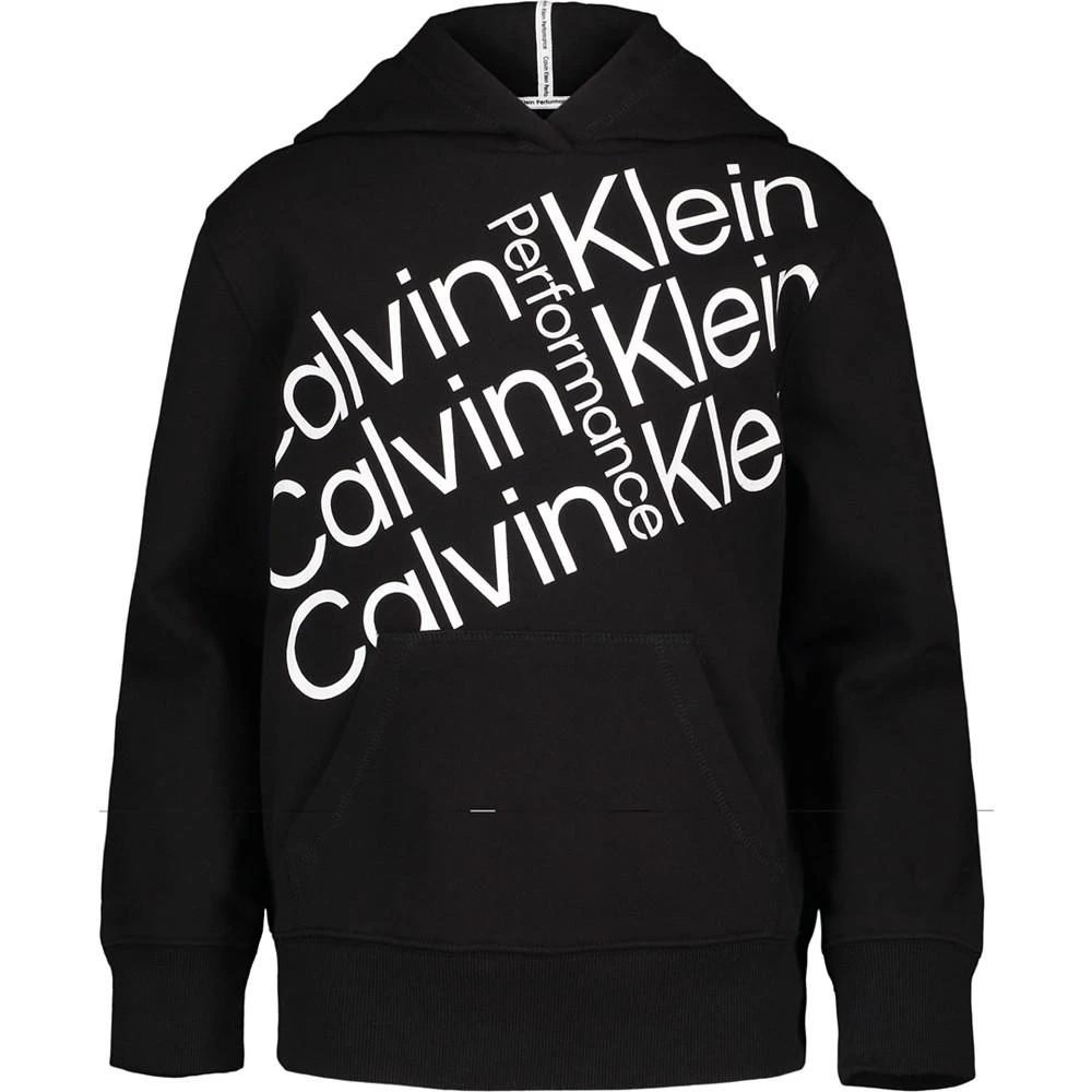 商品Calvin Klein|Big Girls Tilt Foil Logo Pullover Hoodie,价格¥131,第1张图片