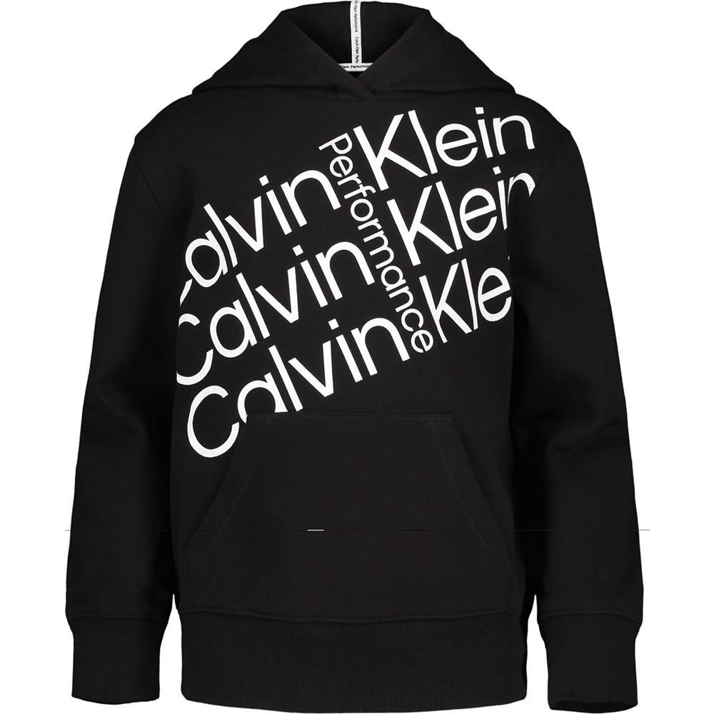 商品Calvin Klein|Big Girls Tilt Foil Logo Pullover Hoodie,价格¥163,第1张图片