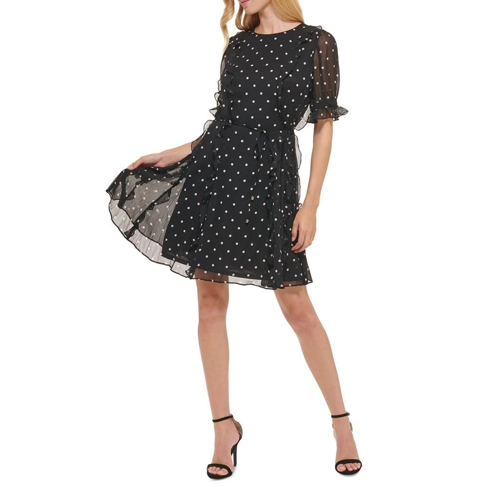 商品Tommy Hilfiger|Women's Chiffon Short-Sleeve Fit & Flare Dress,价格¥739,第1张图片