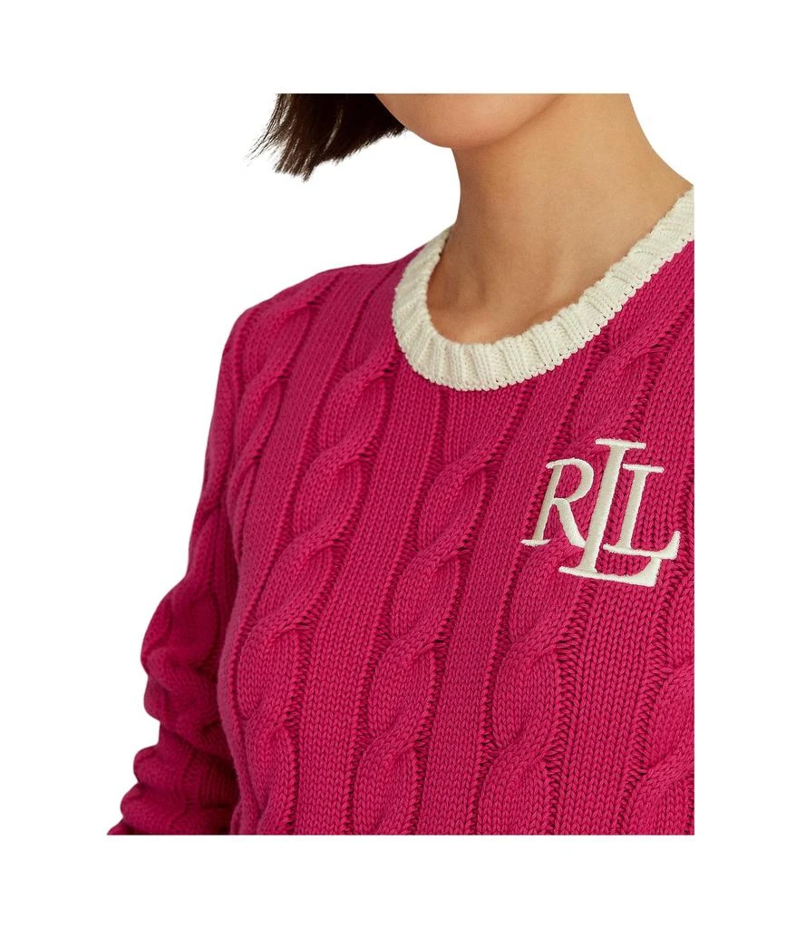 商品Ralph Lauren|Petite Monogram Cable-Knit Cotton Sweater,价格¥710,第3张图片详细描述