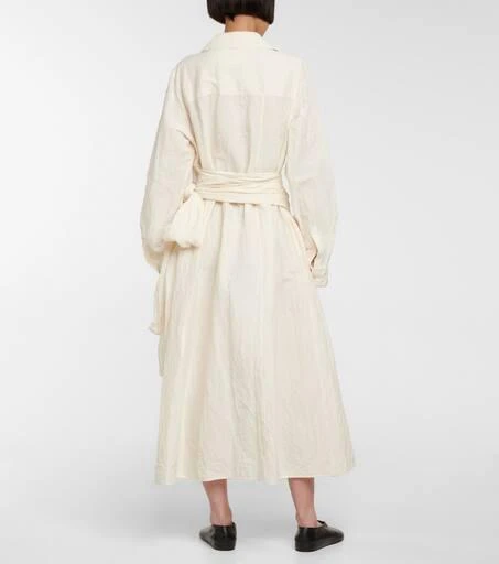 商品Jil Sander|亚麻与棉质裹身连衣裙,价格¥9712,第3张图片详细描述