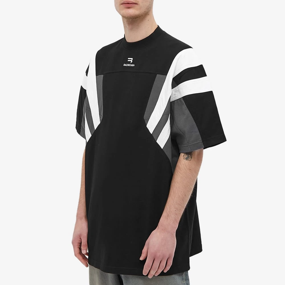 BALENCIAGA 男士黑色棉质徽标刺绣大廓形圆领短袖T恤 675306-TLVA2-1150 商品