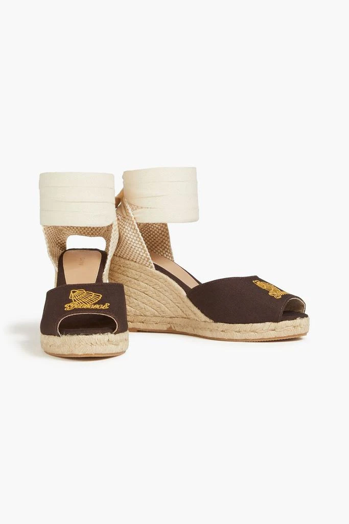 商品Ganni|Embroidered canvas wedge espadrilles,价格¥271,第2张图片详细描述