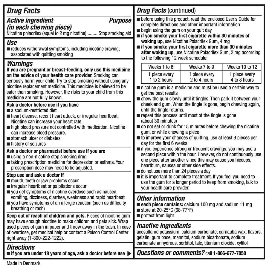 商品Walgreens|Nicotine Polacrilex Coated Gum 2 mg, Stop Smoking Aid Mint,价格¥297,第2张图片详细描述