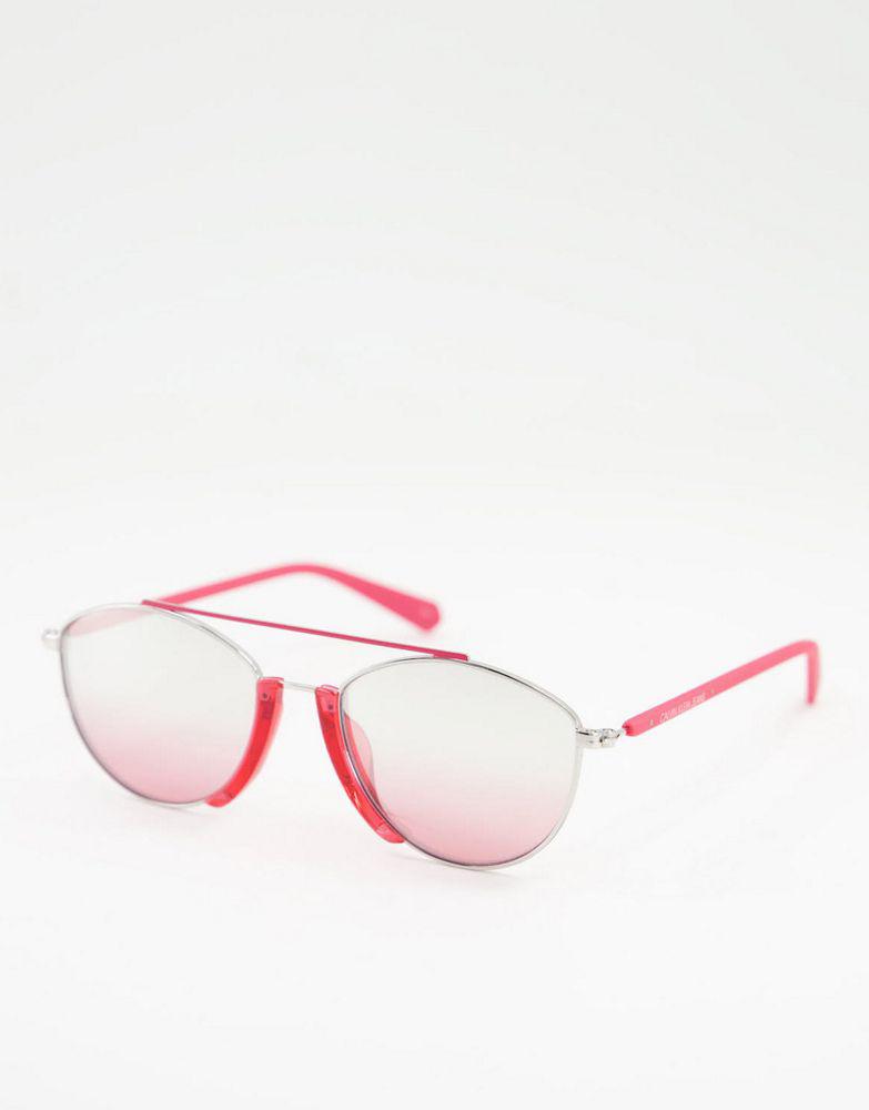Calvin Klein Jeans fullrim sunglasses in pink商品第1张图片规格展示