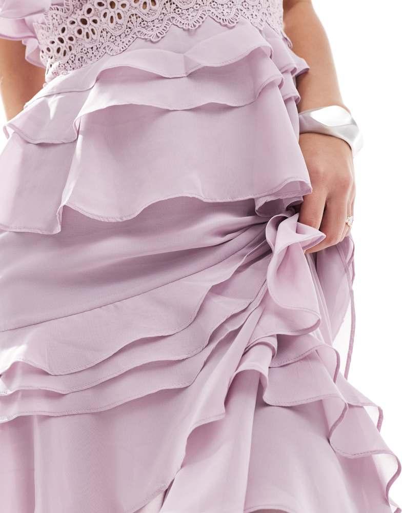 true decadence light blue pleated tiered midaxi dress Off White And Blue Cap Sleeve Wrap Maxi Dress main image 0