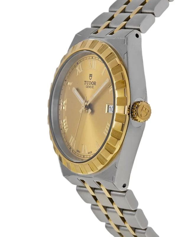 商品Tudor|Tudor Royal Automatic Champagne Dial Gold Bezel Steel Unisex Watch M28503-0003,价格¥27737,第3张图片详细描述