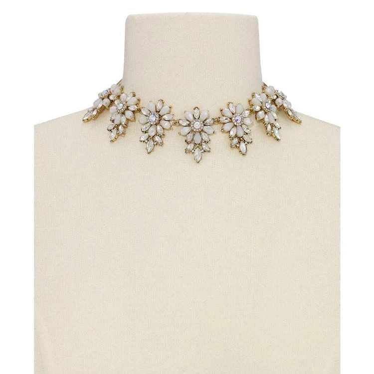 商品INC International|I.N.C. Gold-Tone Crystal & White Stone Flower Gray Ribbon Tie Statement Necklace, Created for Macy's,价格¥88,第2张图片详细描述