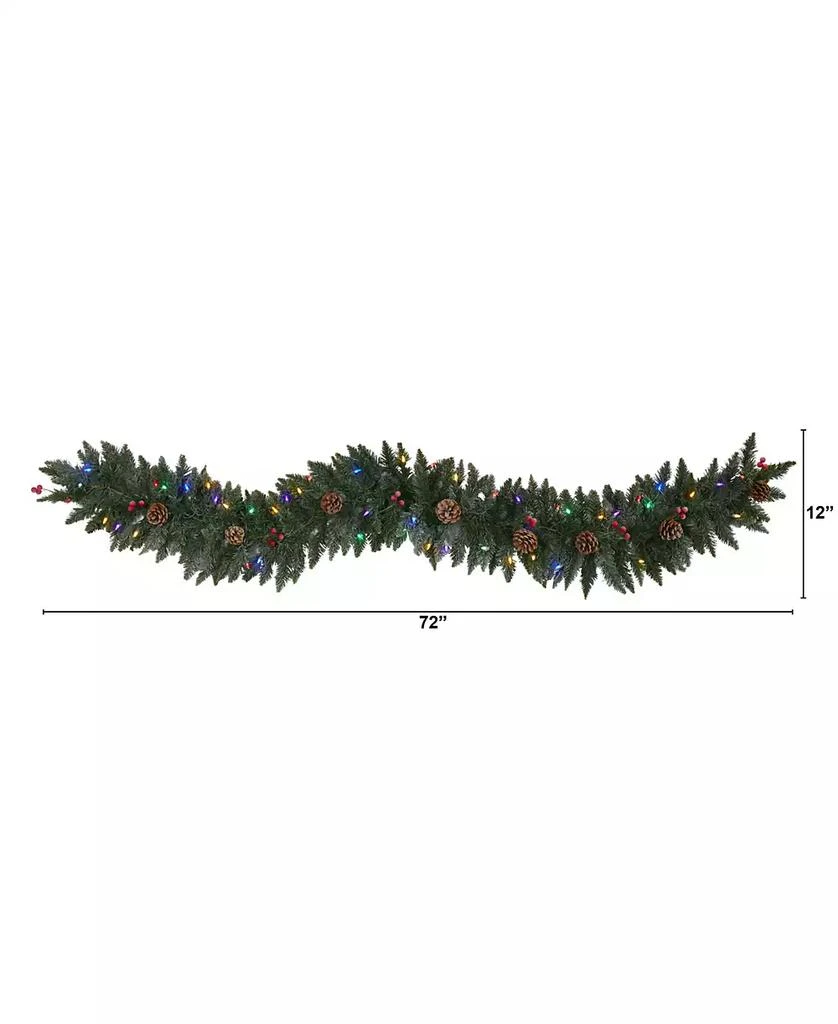 商品NEARLY NATURAL|Snow Dusted Artificial Christmas Garland with Lights, Berries and Pinecones, 72",价格¥269,第2张图片详细描述